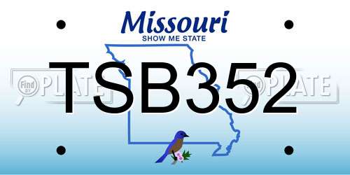 TSB352 Missouri License Plate