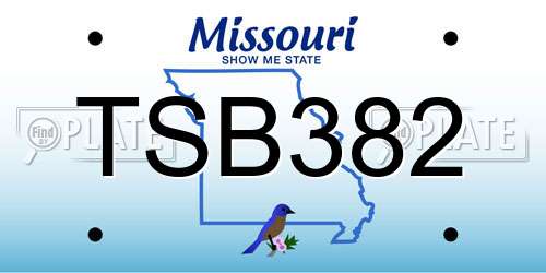 TSB382 Missouri License Plate