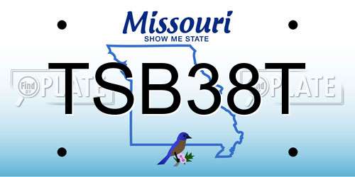 TSB38T Missouri License Plate