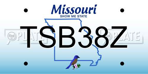 TSB38Z Missouri License Plate