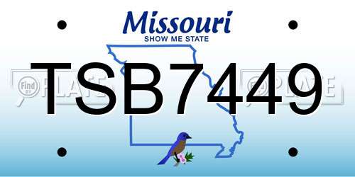 TSB7449 Missouri License Plate
