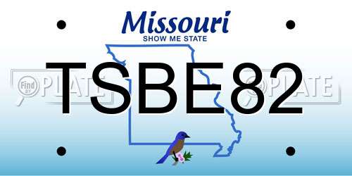 TSBE82 Missouri License Plate