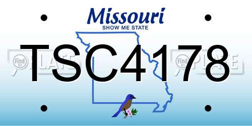 TSC4178 Missouri License Plate