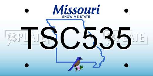 TSC535 Missouri License Plate