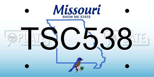 TSC538 Missouri License Plate