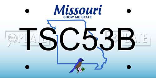TSC53B Missouri License Plate