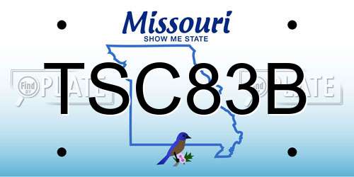 TSC83B Missouri License Plate