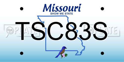 TSC83S Missouri License Plate