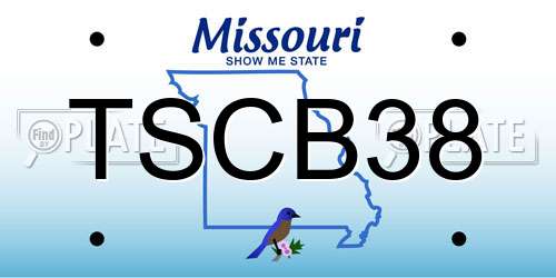 TSCB38 Missouri License Plate