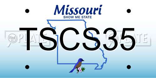 TSCS35 Missouri License Plate