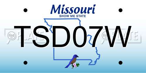 TSD07W Missouri License Plate