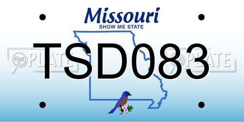 TSD083 Missouri License Plate