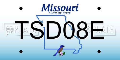 TSD08E Missouri License Plate