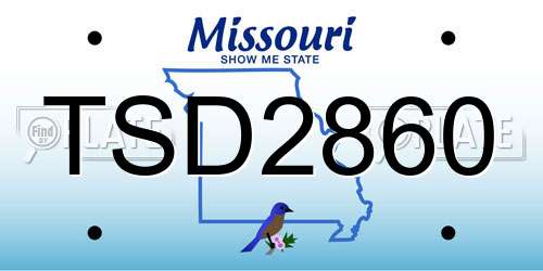 TSD2860 Missouri License Plate