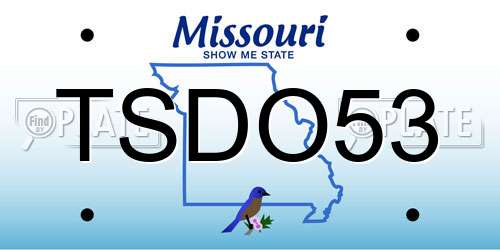 TSDO53 Missouri License Plate