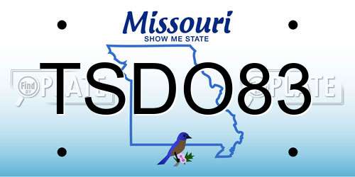 TSDO83 Missouri License Plate