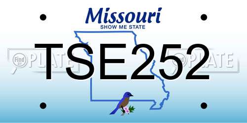 TSE252 Missouri License Plate