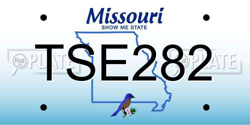 TSE282 Missouri License Plate