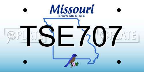 TSE707 Missouri License Plate