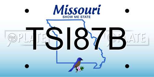 TSI87B Missouri License Plate