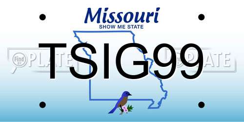 TSIG99 Missouri License Plate
