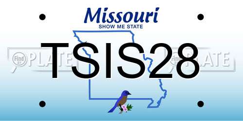 TSIS28 Missouri License Plate