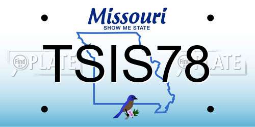 TSIS78 Missouri License Plate