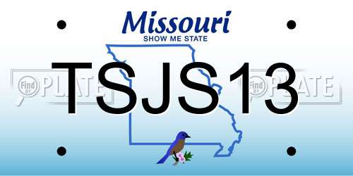 TSJS13 Missouri License Plate