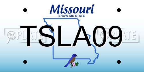 TSLA09 Missouri License Plate