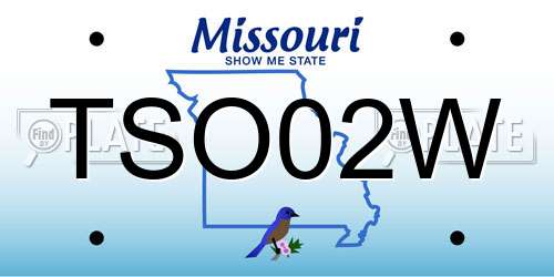 TSO02W Missouri License Plate