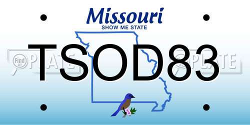 TSOD83 Missouri License Plate