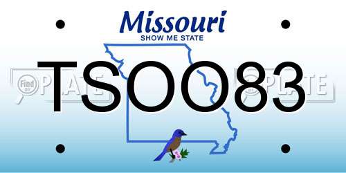 TSOO83 Missouri License Plate