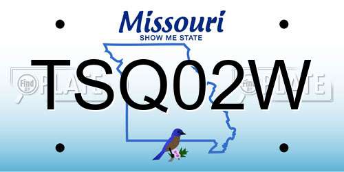 TSQ02W Missouri License Plate
