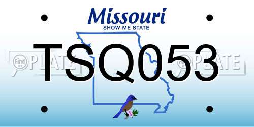 TSQ053 Missouri License Plate