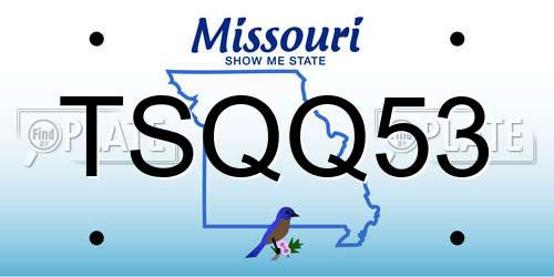 TSQQ53 Missouri License Plate