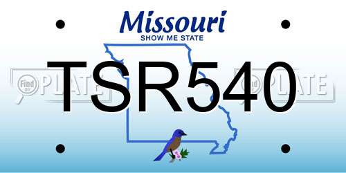 TSR540 Missouri License Plate