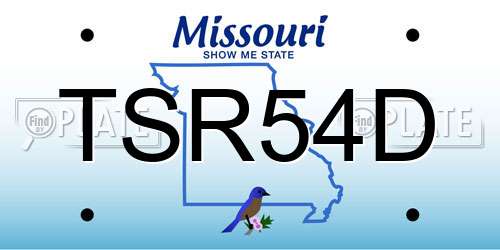 TSR54D Missouri License Plate