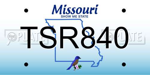 TSR840 Missouri License Plate