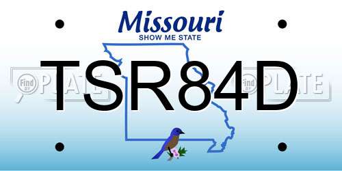 TSR84D Missouri License Plate