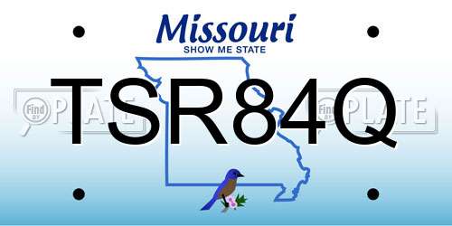 TSR84Q Missouri License Plate