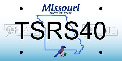 TSRS40 Missouri License Plate