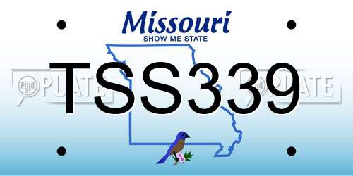 TSS339 Missouri License Plate