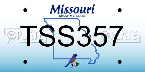 TSS357 Missouri License Plate