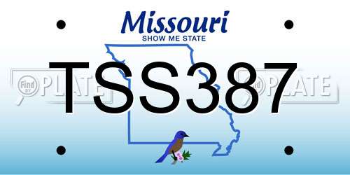 TSS387 Missouri License Plate