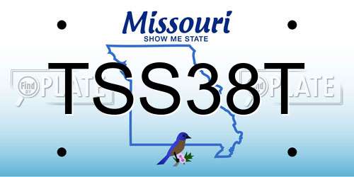 TSS38T Missouri License Plate