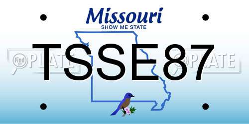TSSE87 Missouri License Plate