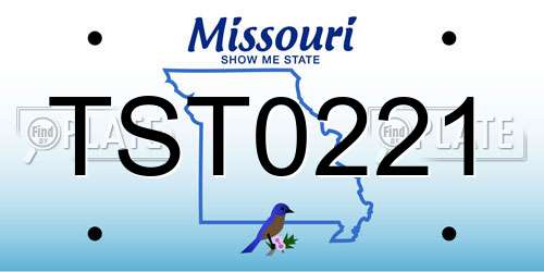 TST0221 Missouri License Plate