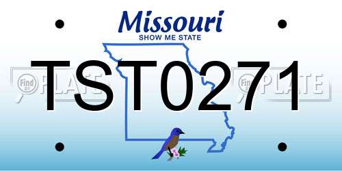 TST0271 Missouri License Plate