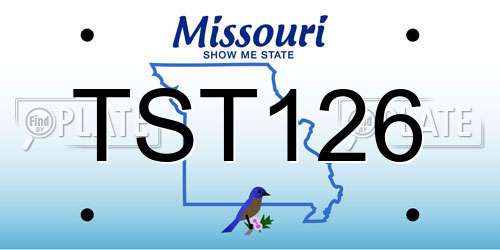 TST126 Missouri License Plate