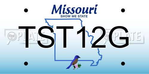 TST12G Missouri License Plate